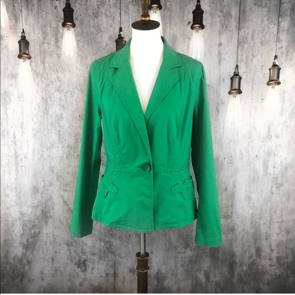 CAbi Jackets & Blazers - CAbi 5097 Emerald Green Verde Cotton Jacket M